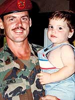 Staff Sergeant Bob Jones with son Ian in 1989