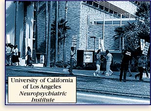 Protestors outside UCLA Neuropsychiatric Institute