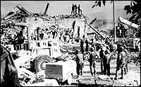 Destroyed U.S. Marine barracks